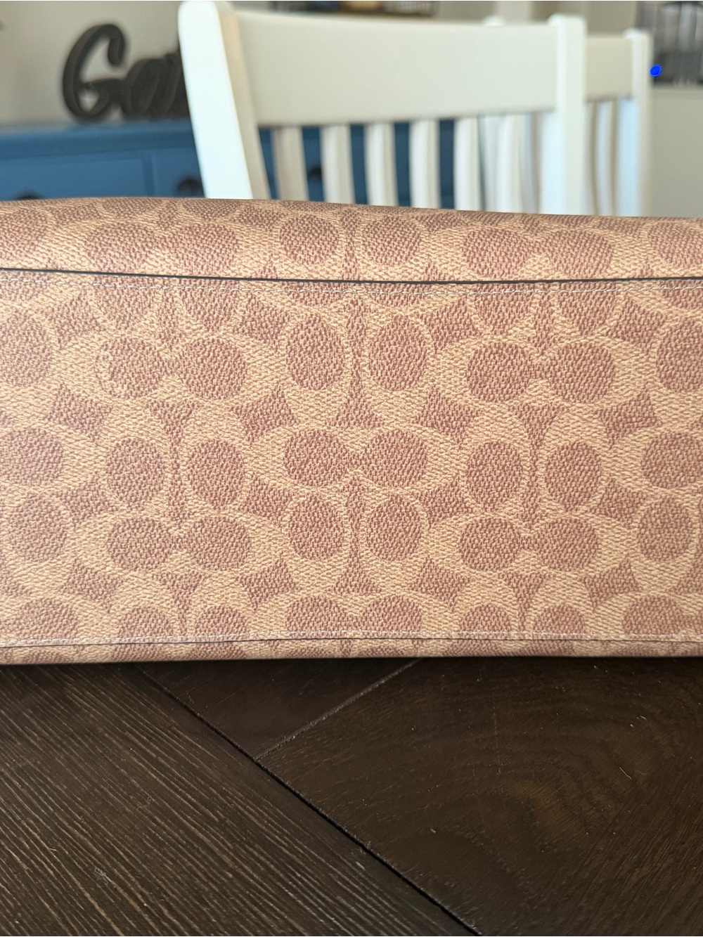 Coach Brown Signature Canvas Tote with Black Leather Handles - Picture 7 of 7